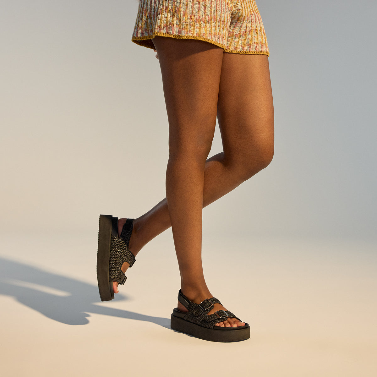 Ace Sandal Weave All Black