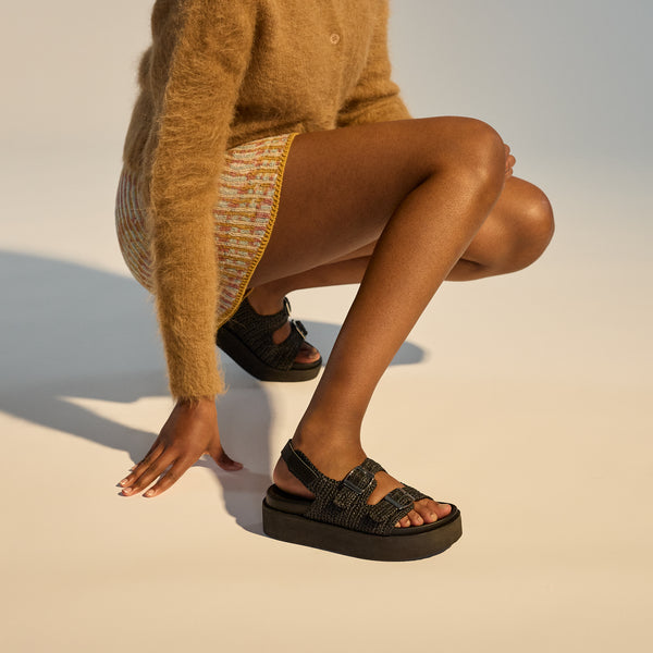 Ace Sandal Weave All Black