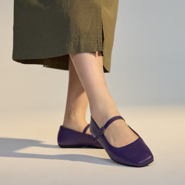 Ballet MJ Square Toe Deep Violet Tumble
