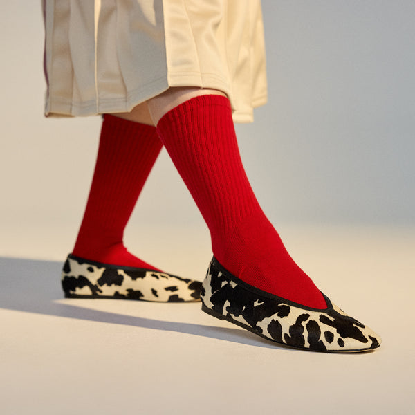 Ballet V Black Cowhide