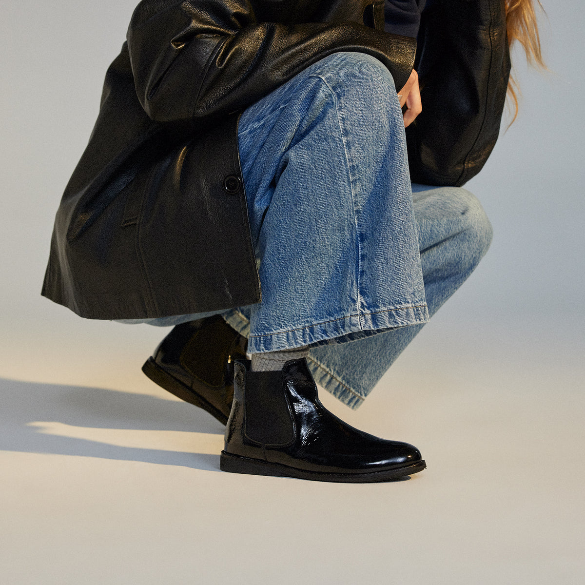 Chelsea Black Crinkle Patent