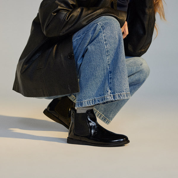 Chelsea Black Crinkle Patent