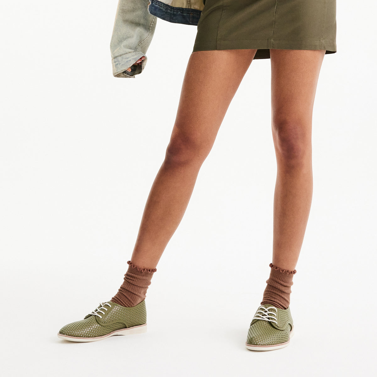 Derby Punch Overlay Olive/Silver