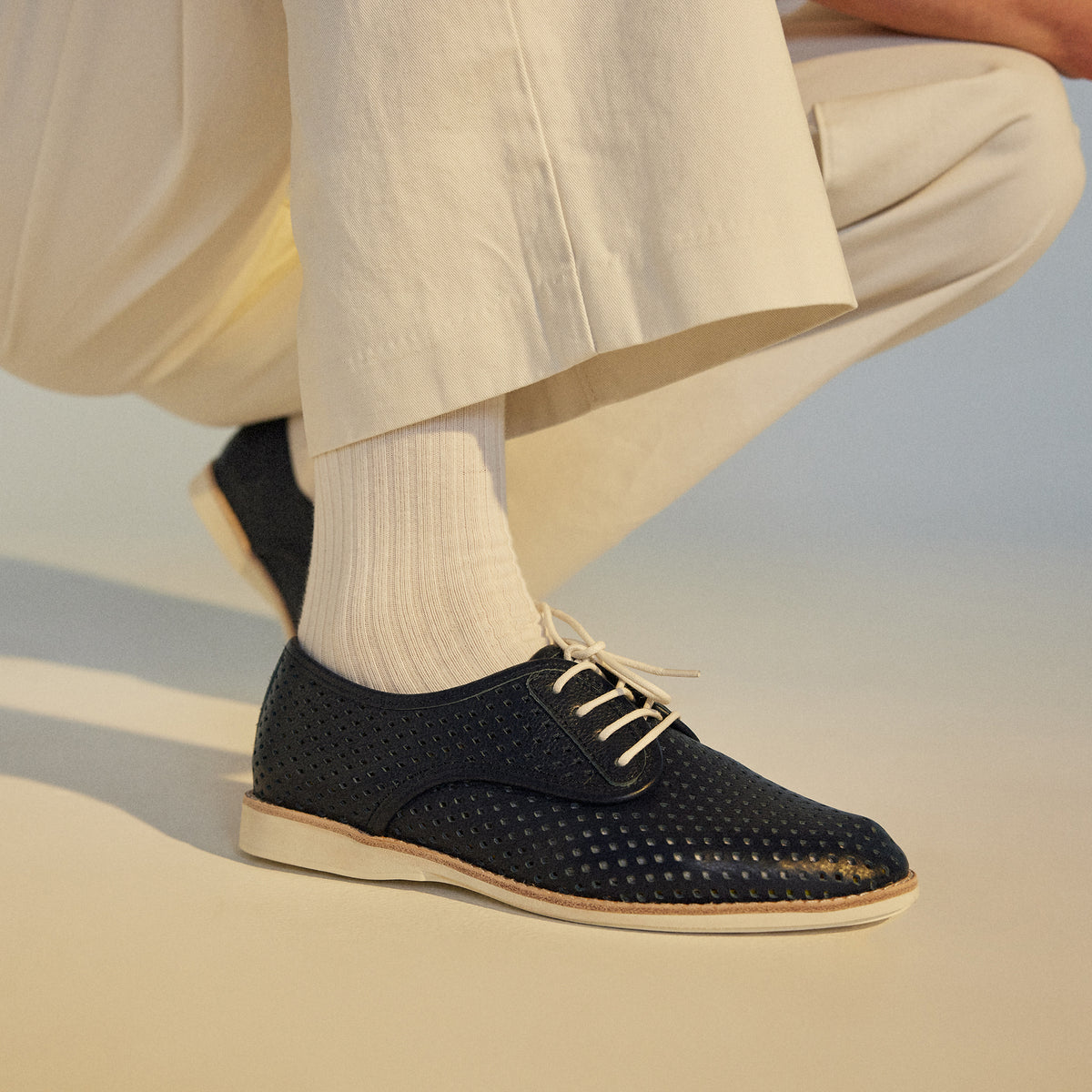Derby Punch Navy Tumble