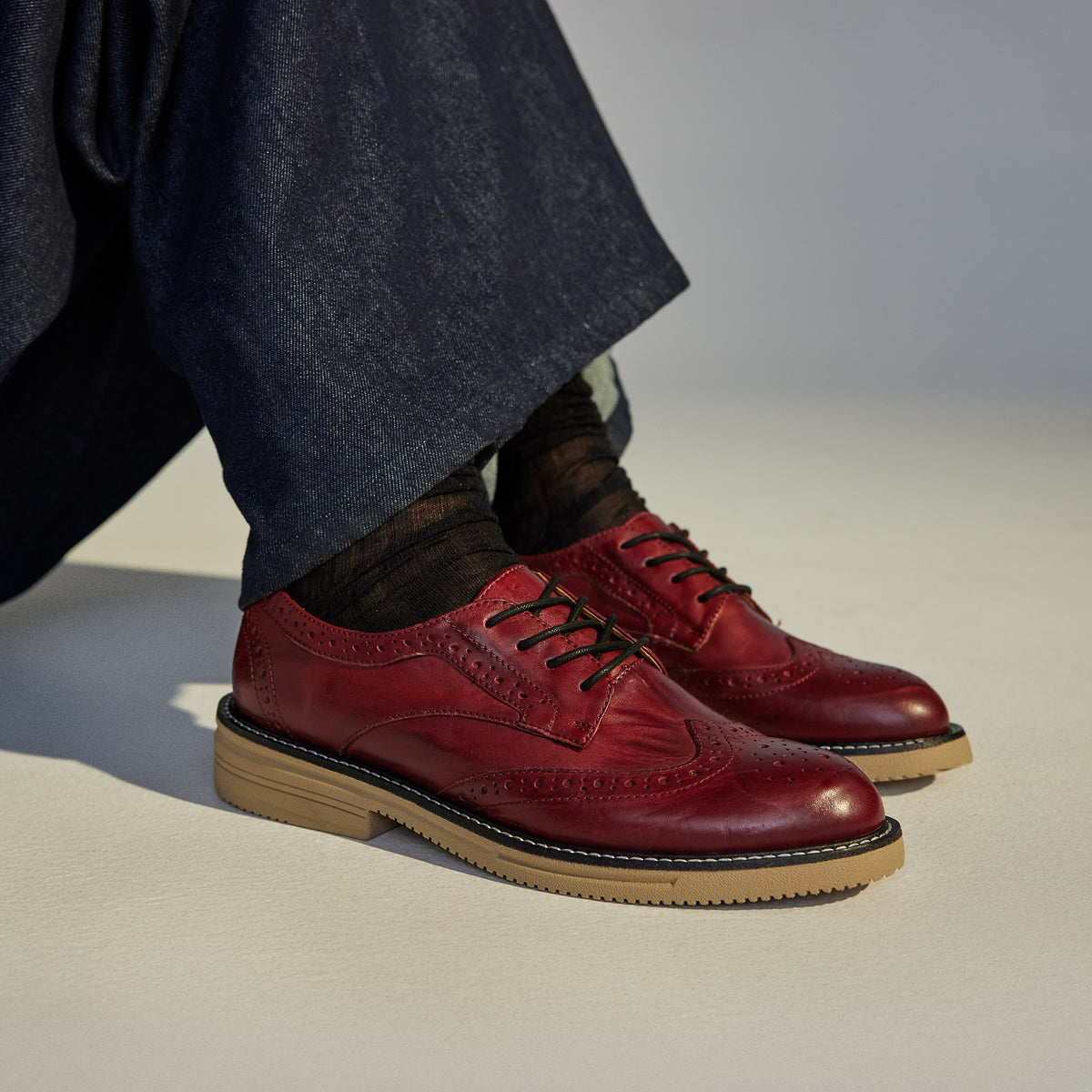 Brogue Rise Vintage Dark Red/Latte