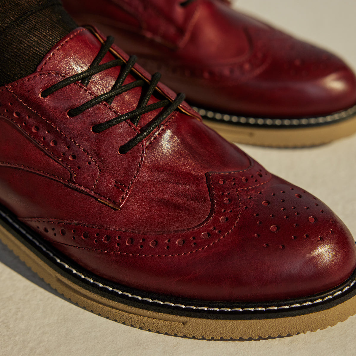 Brogue Rise Vintage Dark Red/Latte