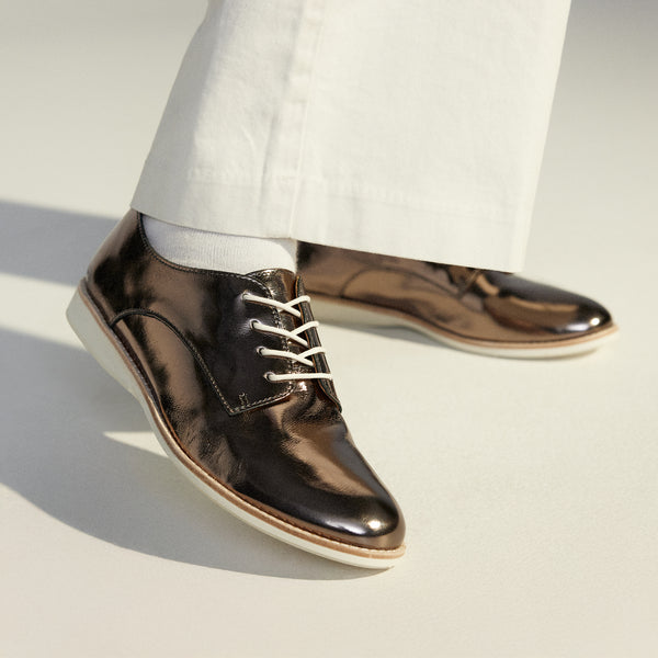 Derby Super Soft Pewter Crinkle Patent