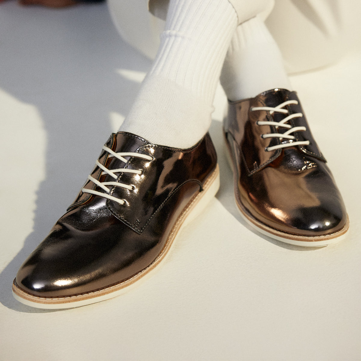 Derby Super Soft Pewter Crinkle Patent