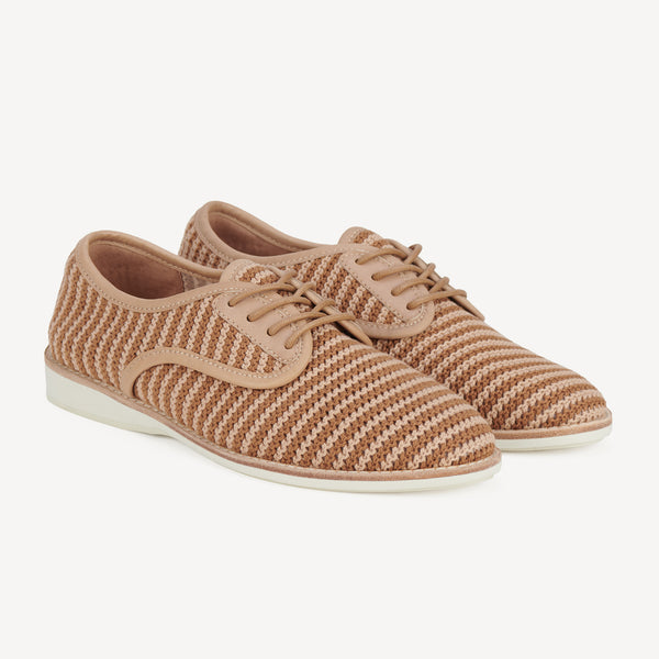 Rollie Derby Knit Tan/Beige — women's shoe, front view