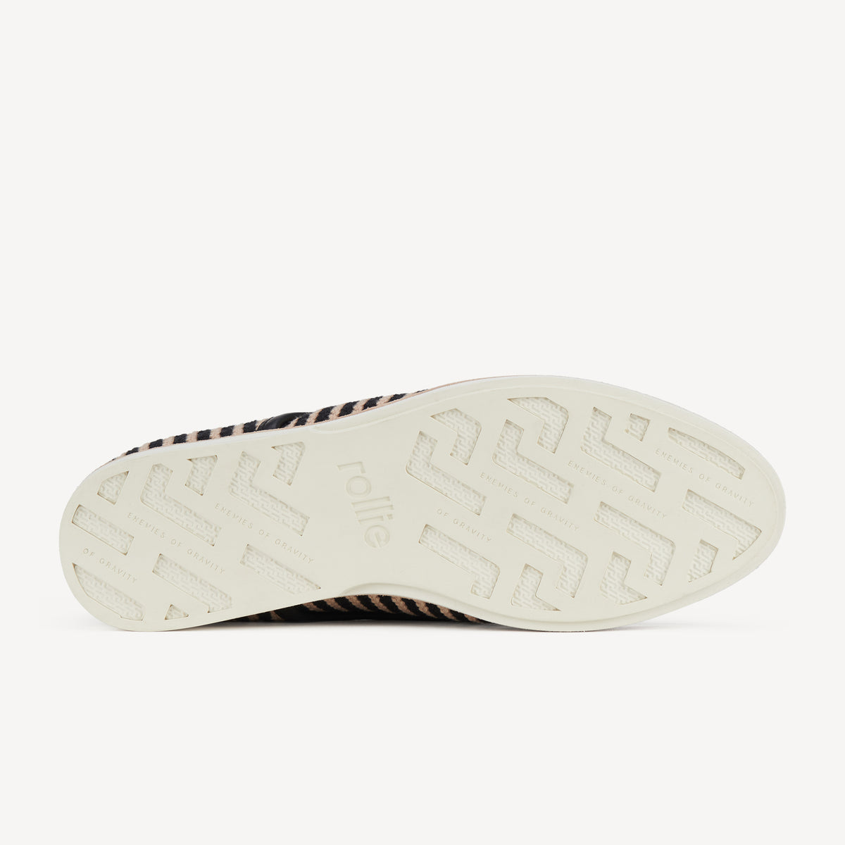 Rollie Derby Knit Black/Beige — women's shoe, worn and styled on-foot