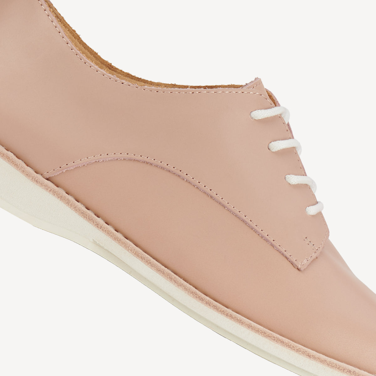Rollie Derby Super Soft Chalk Pink — women's shoe, angled three-quarter view