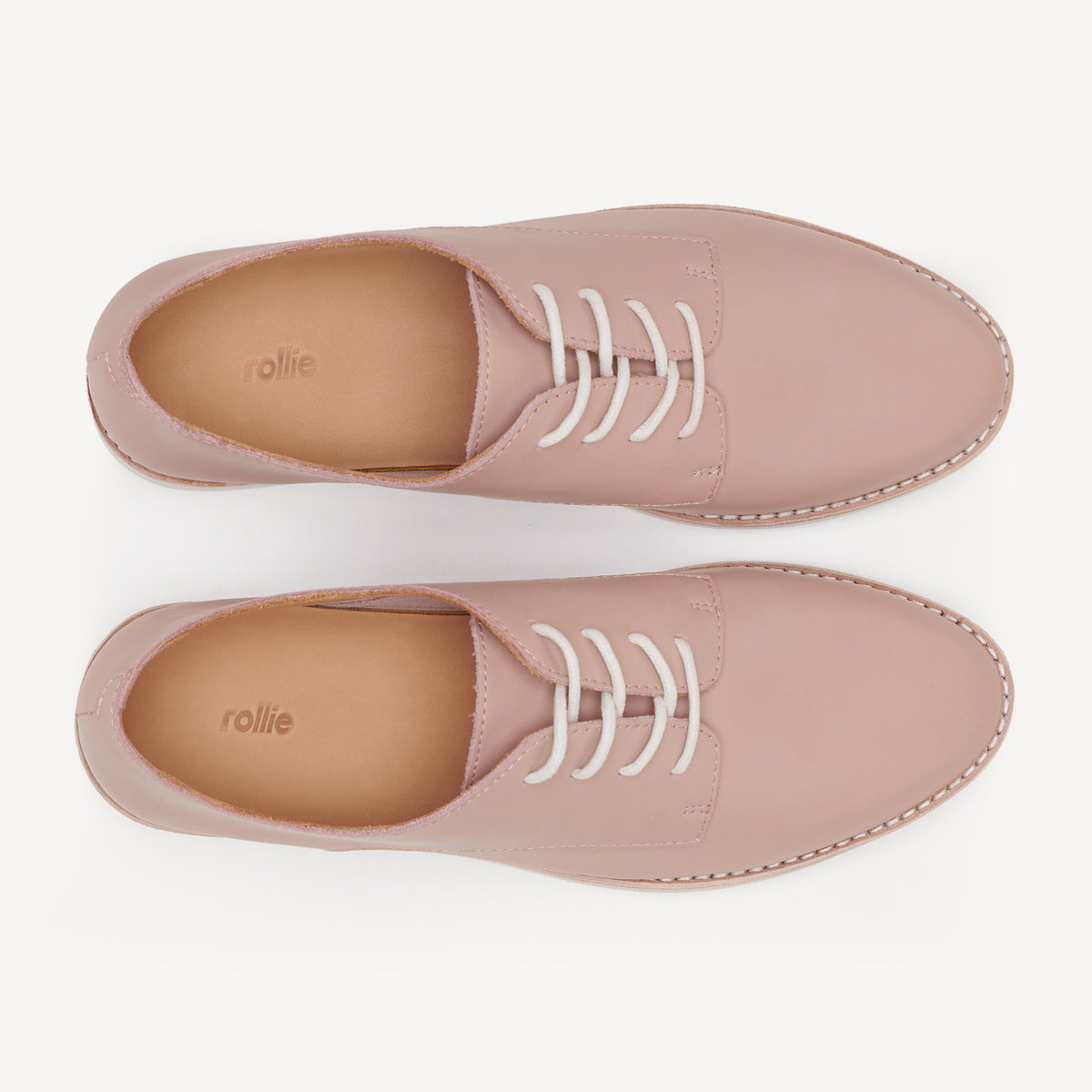Rollie Derby Super Soft Chalk Pink — women's shoe, top-down view