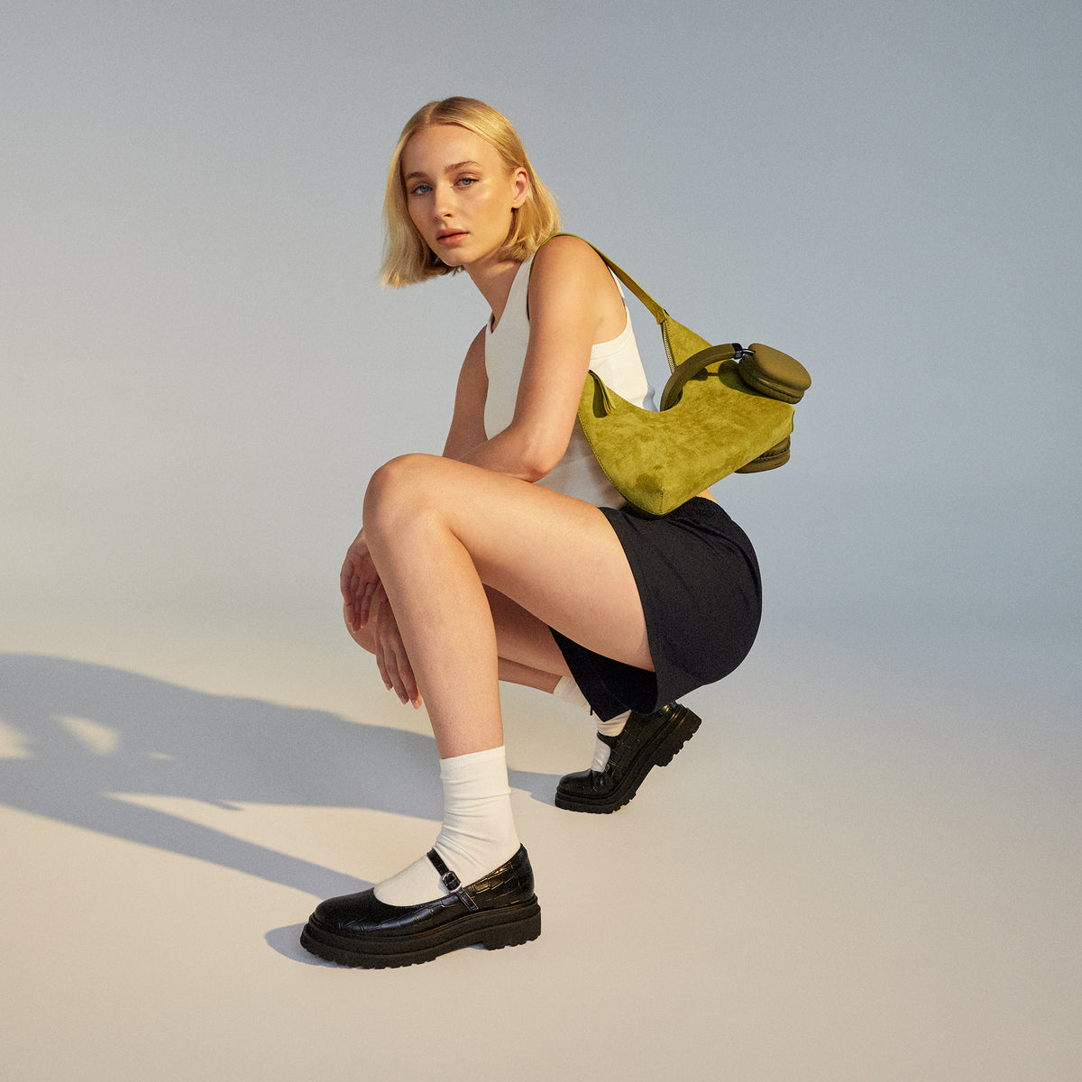 Mary Jane Step Black Croc