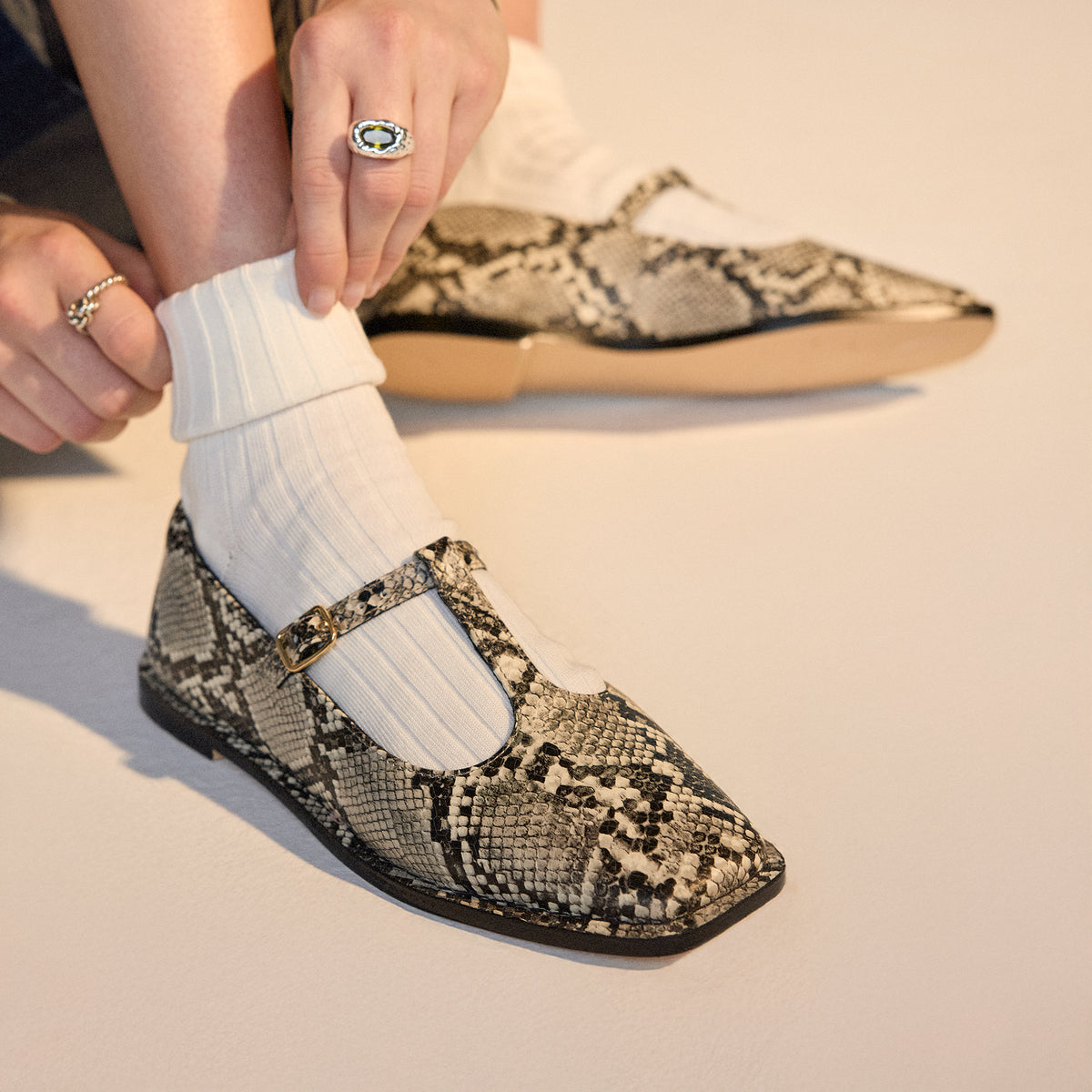 Mary Jane T-Bar Snakeskin