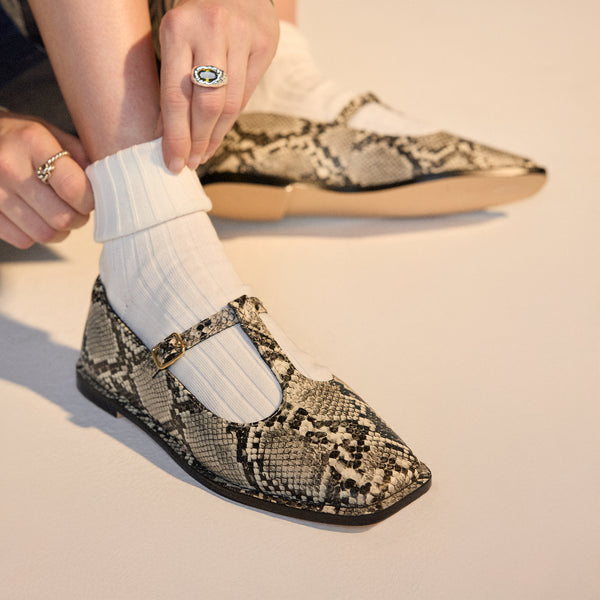 Mary Jane T-Bar Snakeskin