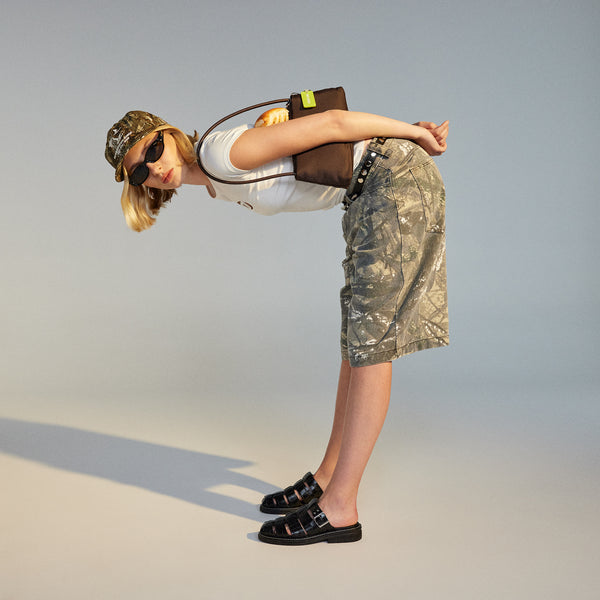 Mule Fisherman Black Croc