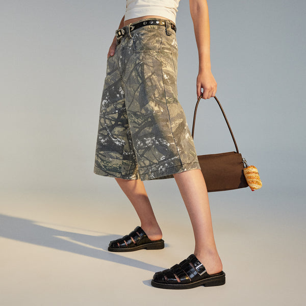 Mule Fisherman Black Croc