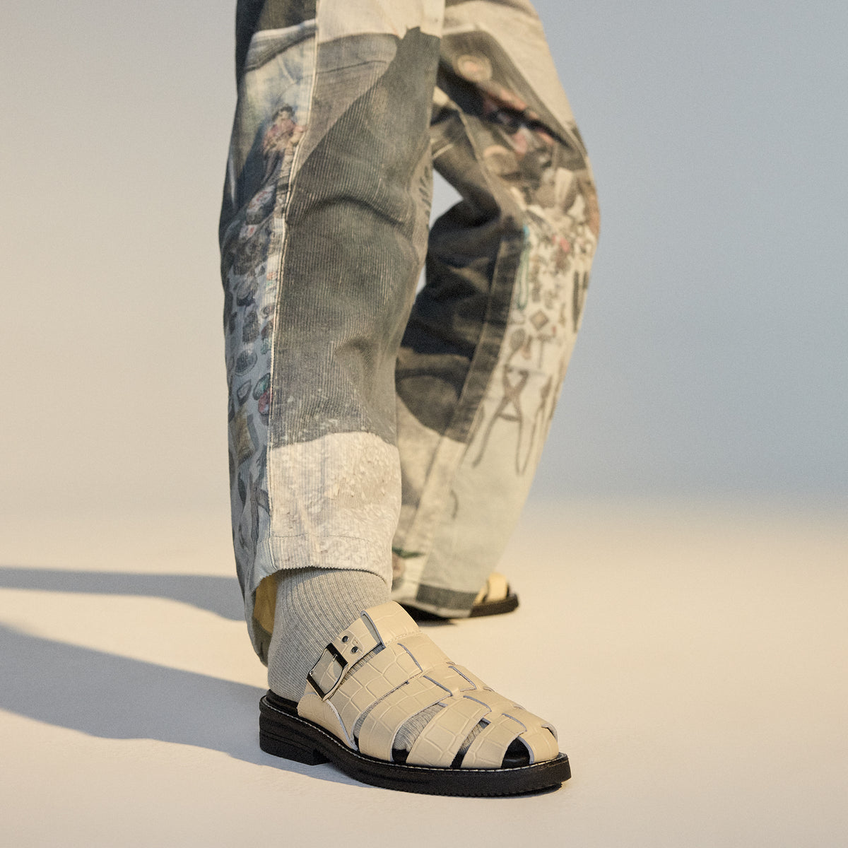 Mule Fisherman Bone Croc