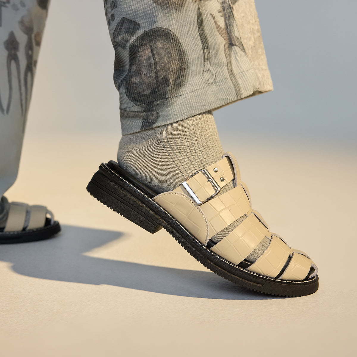 Mule Fisherman Bone Croc