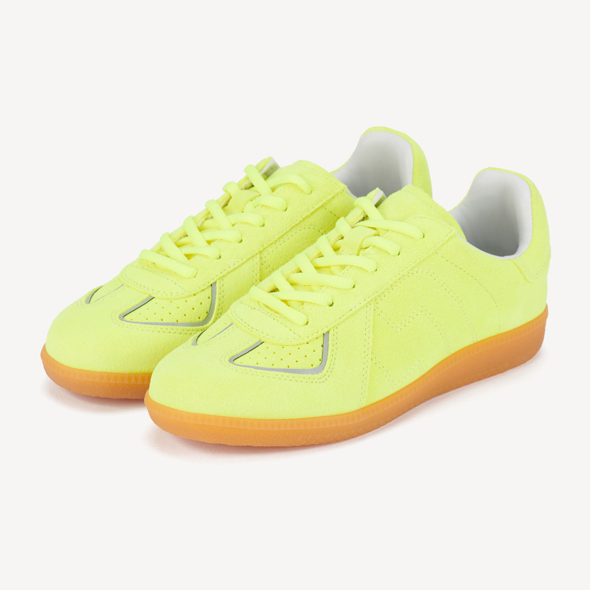 Rollie Pace Neon Yellow — women's sneaker, front view
