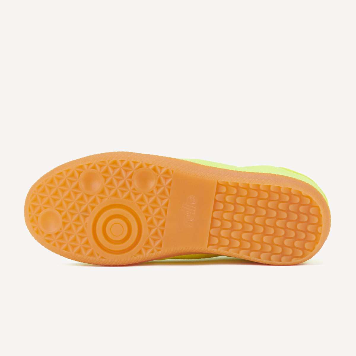 Rollie Pace Neon Yellow — women's sneaker, top-down view