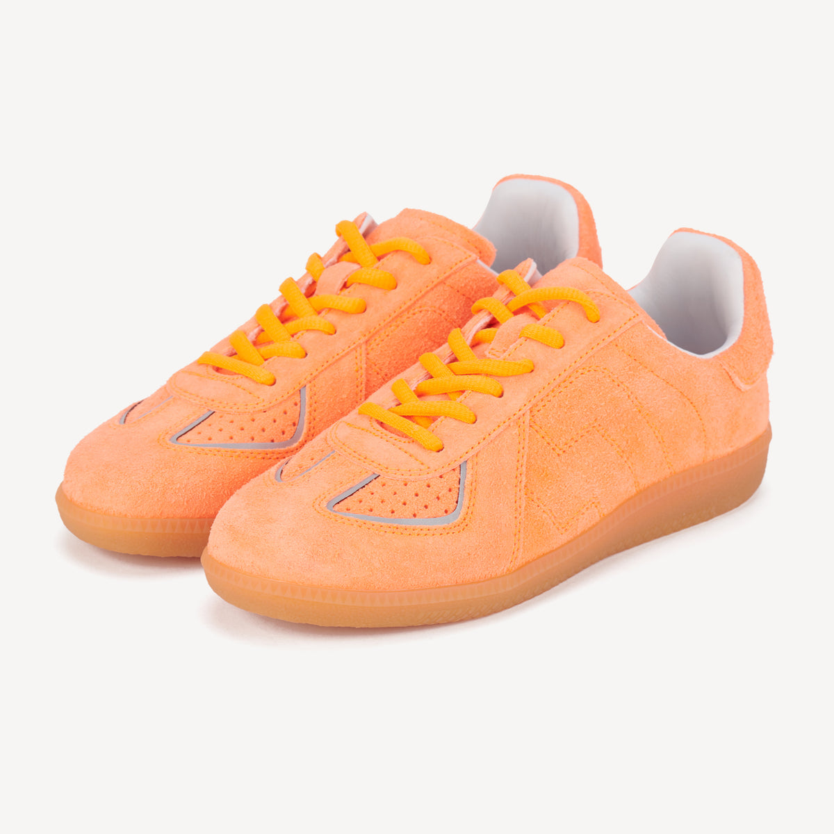 Rollie Pace Neon Orange — women's sneaker, front view
