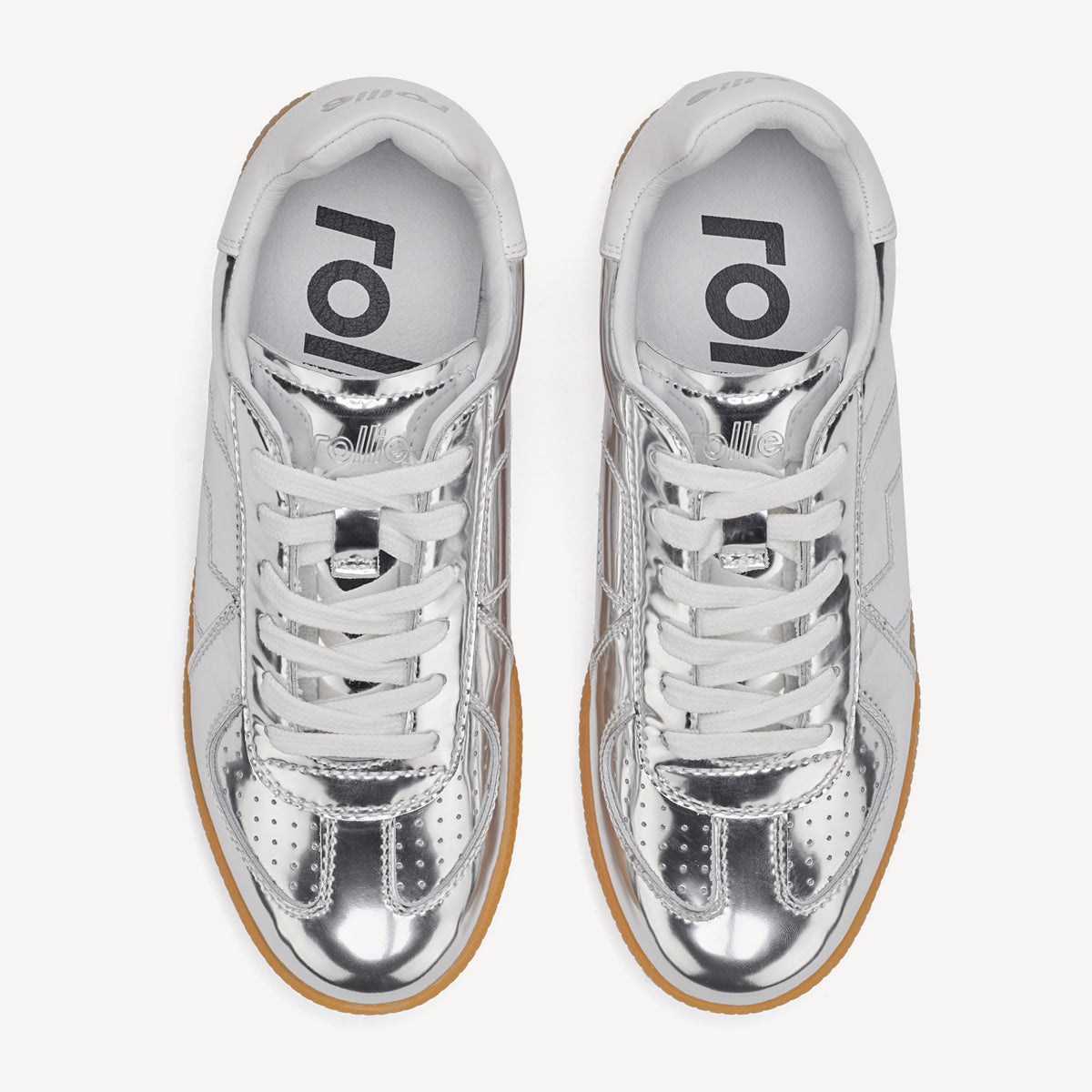 Rollie Pace Silver Chrome — women's sneaker, top-down view
