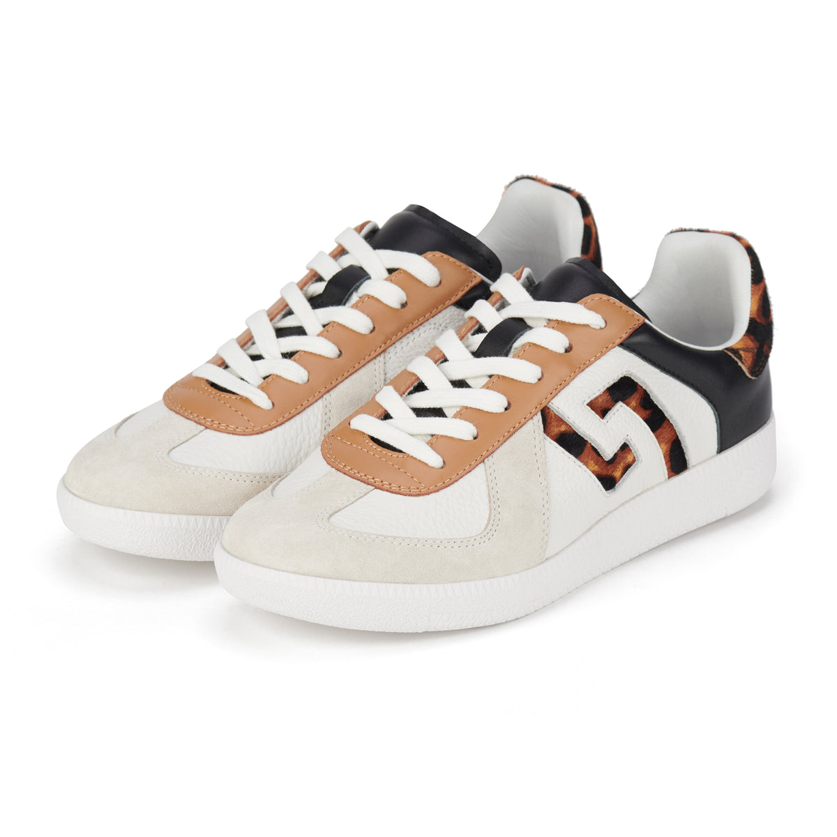 Pace White/Dark Camel Leopard