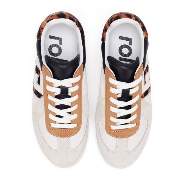 Pace White/Dark Camel Leopard