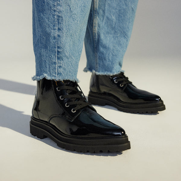 Pointed Sidezip Black Patent