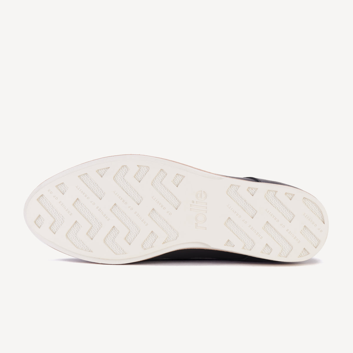 Rollie Derby Black Dream — black leather lace-up shoe, worn and styled on-foot