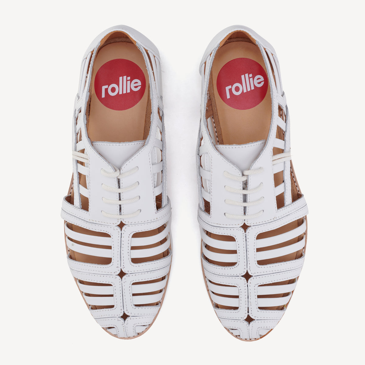 Rollie Sidecut Cage White — women's shoe, top-down view