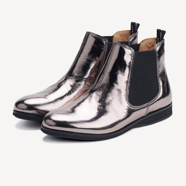 Chelsea Pewter Crinkle Patent/Black