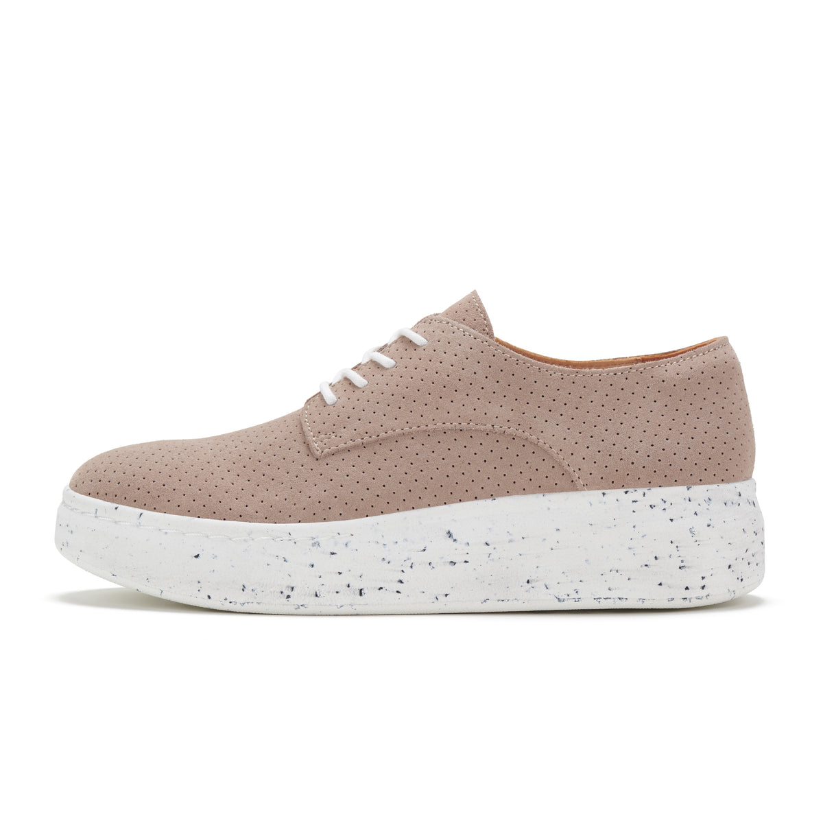 Derby City Pin Punch Taupe Suede