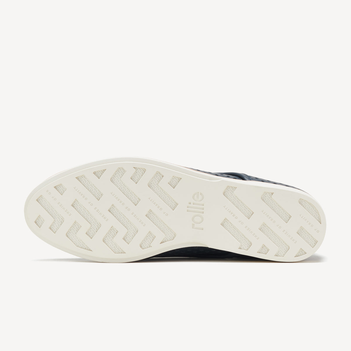 Rollie Derby Punch Overlay Dark Navy/Silver — women's shoe, detail close-up