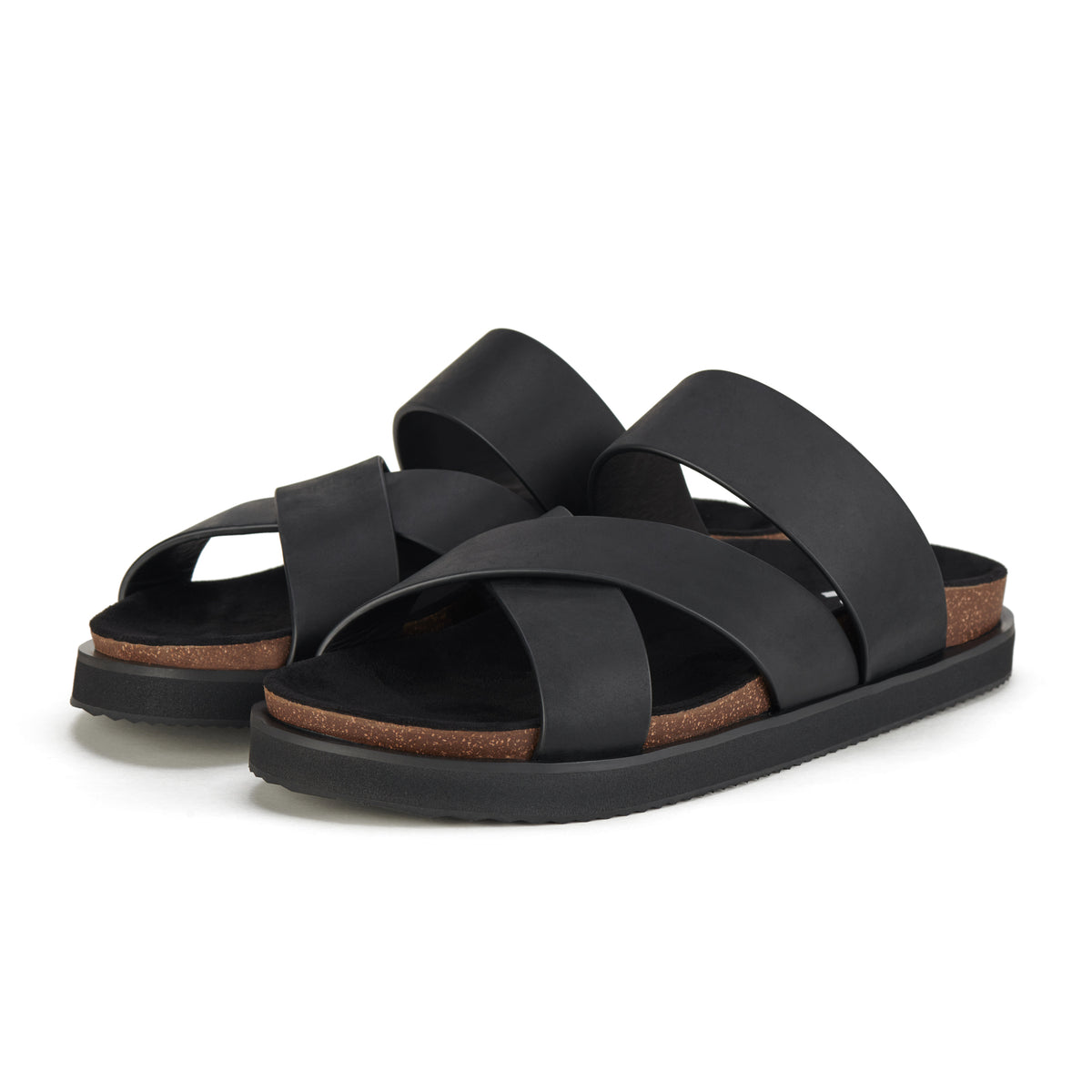 Rhodes Mens Cross Slide Black