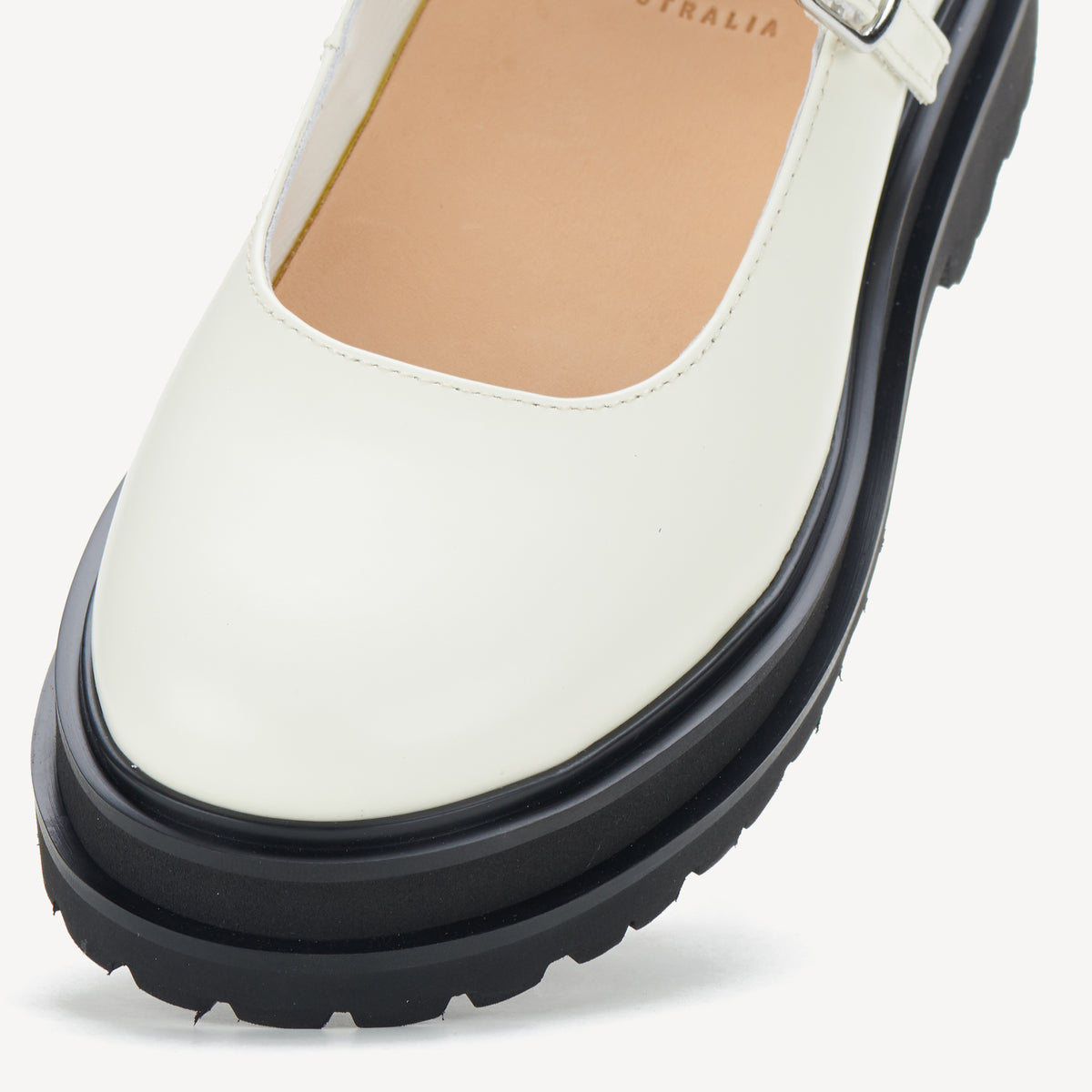 Rollie Mary Jane Step Bone — women's mary jane flat, angled three-quarter view