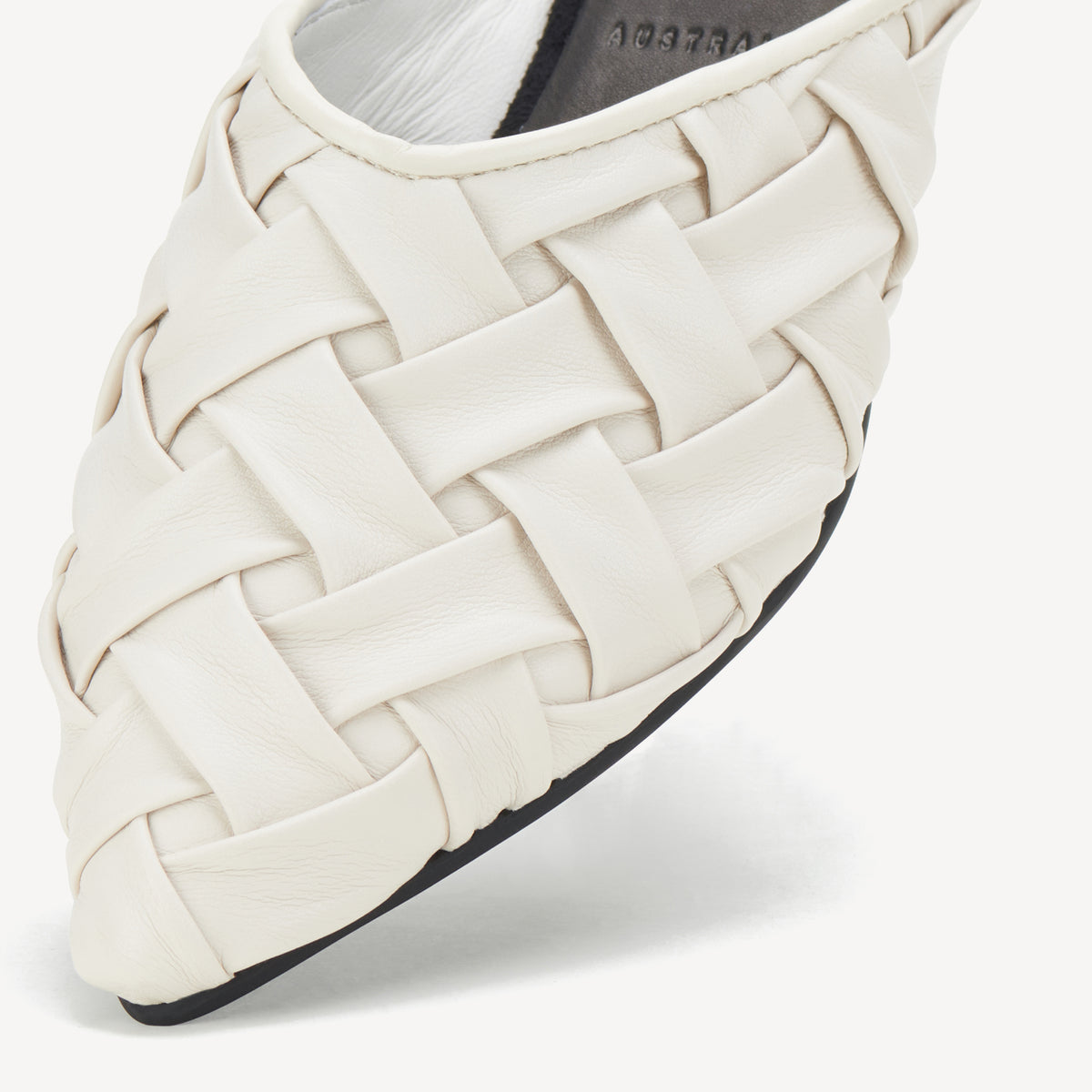 Pointed Mule Soft Woven White