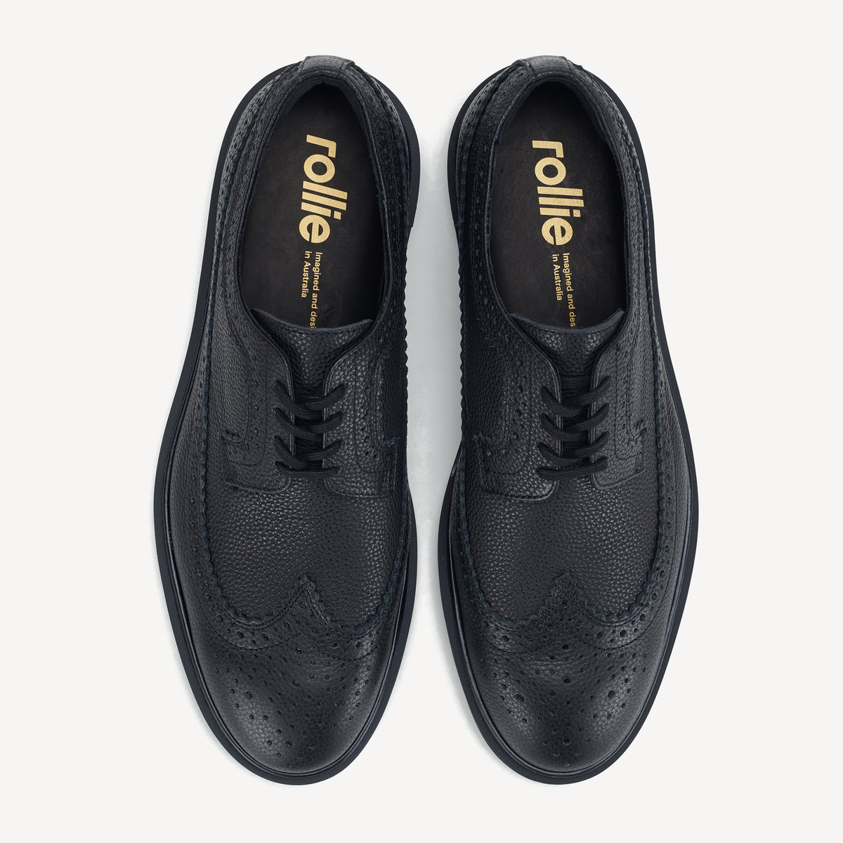 Brogue Gibson Mens Black Tumble