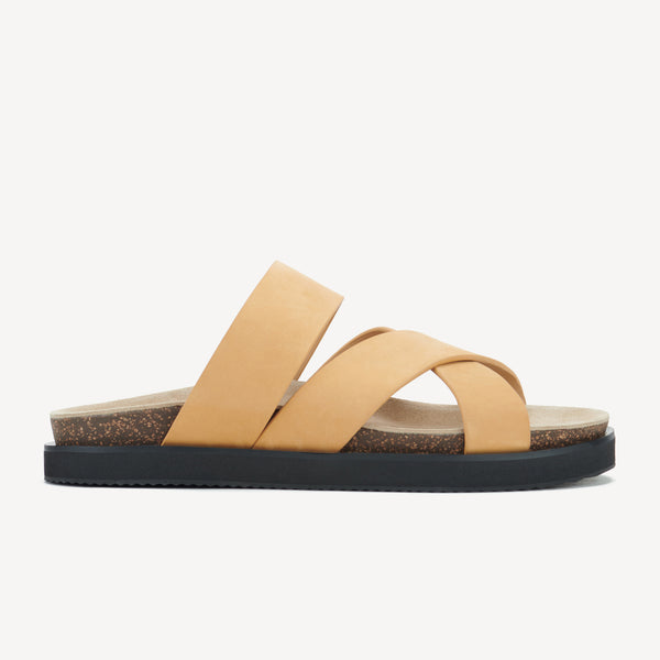 Rhodes Mens Cross Slide Wheat Nubuck