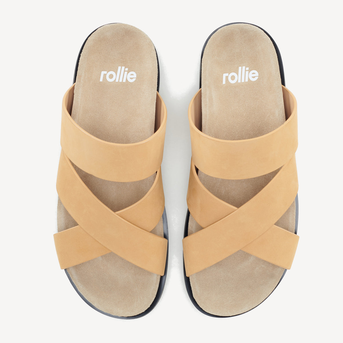 Rhodes Mens Cross Slide Wheat Nubuck