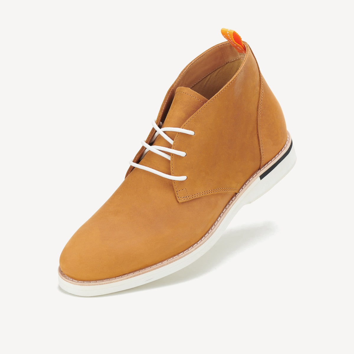 Rollie Chukka Mens Stack Cognac — men's boot, worn and styled on-foot