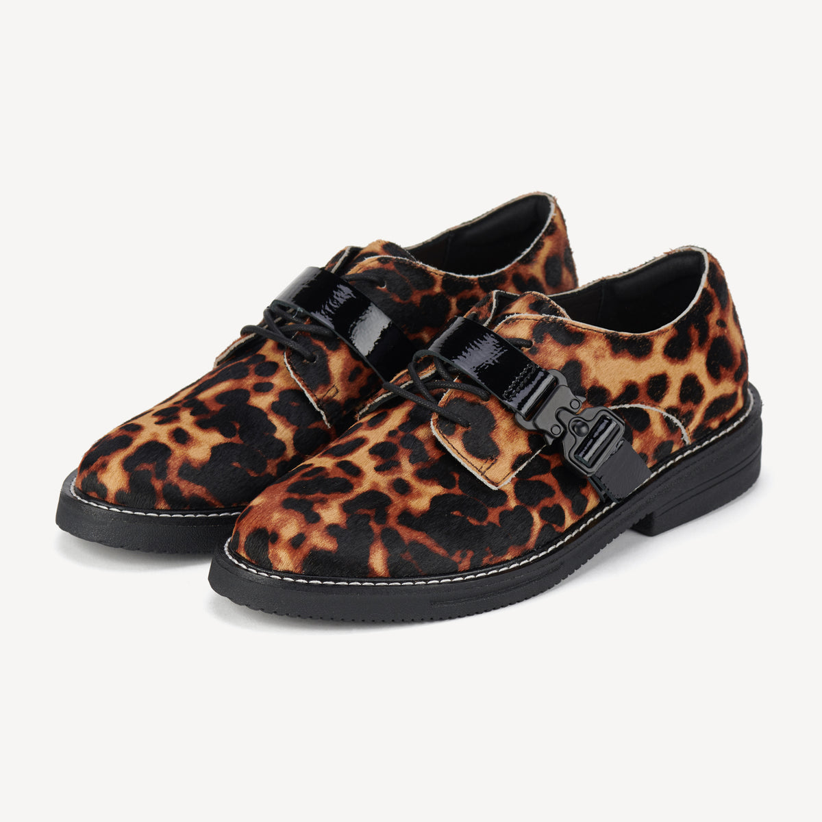 Derby Rise Strap Dark Camel Leopard/Black