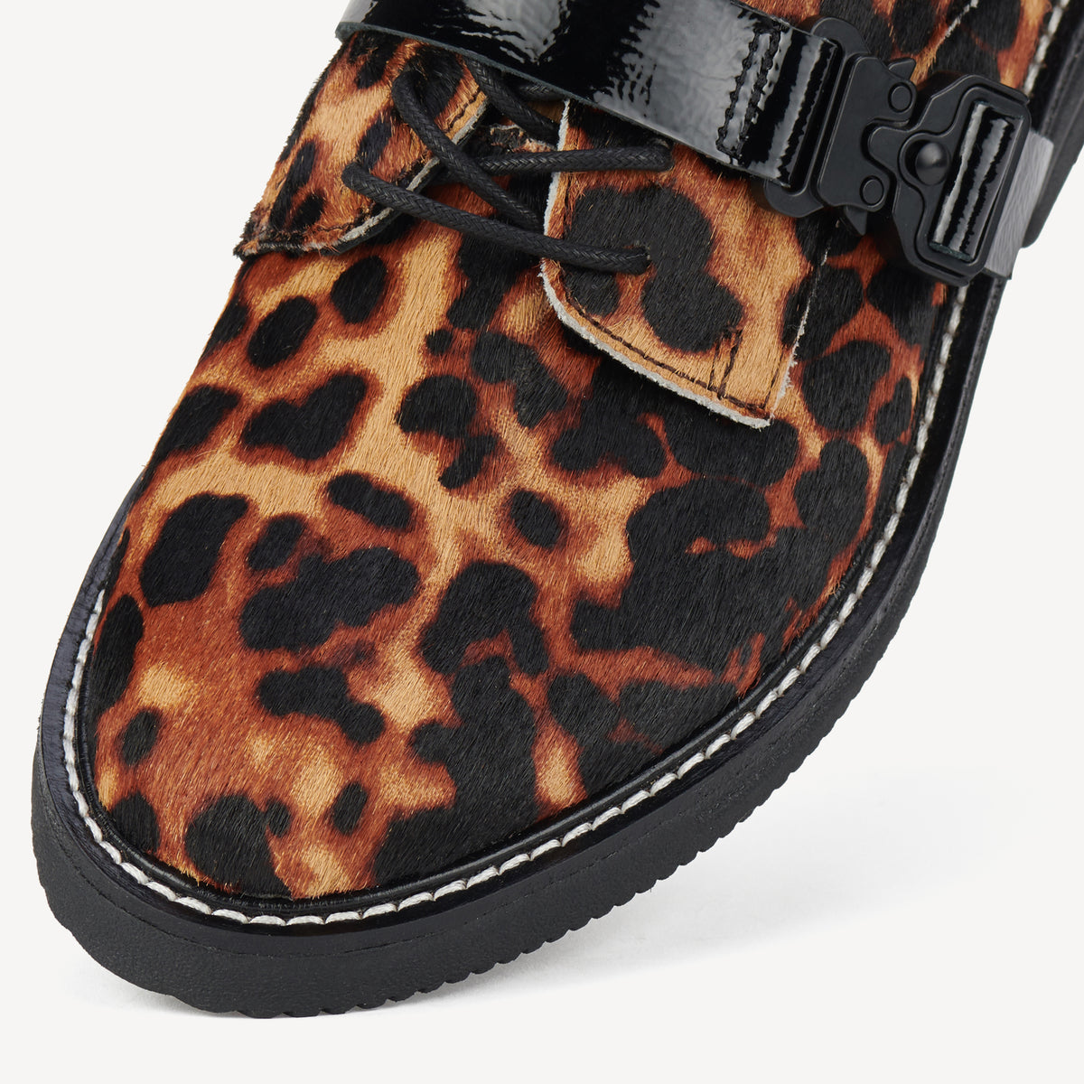 Derby Rise Strap Dark Camel Leopard/Black