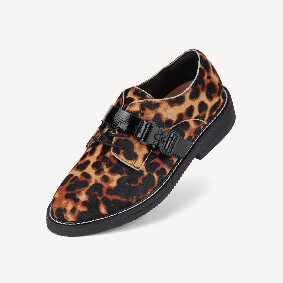 Derby Rise Strap Dark Camel Leopard/Black