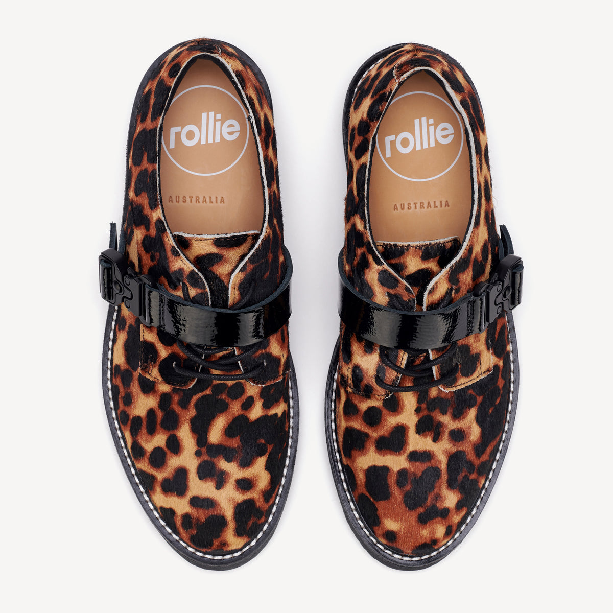 Derby Rise Strap Dark Camel Leopard/Black
