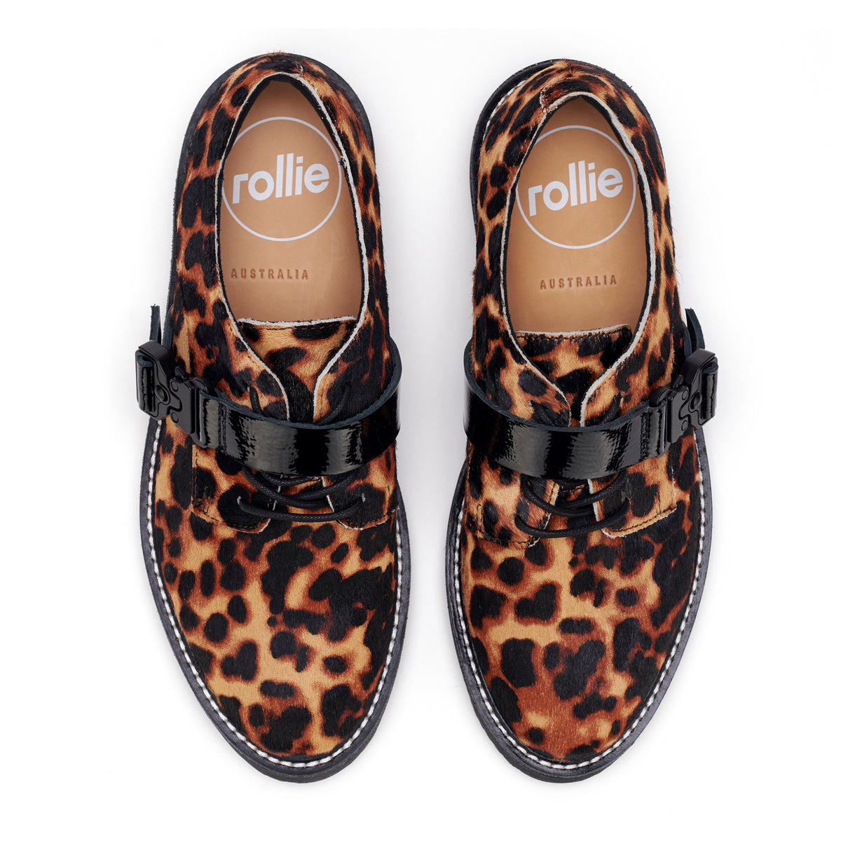 Derby Rise Strap Dark Camel Leopard/Black