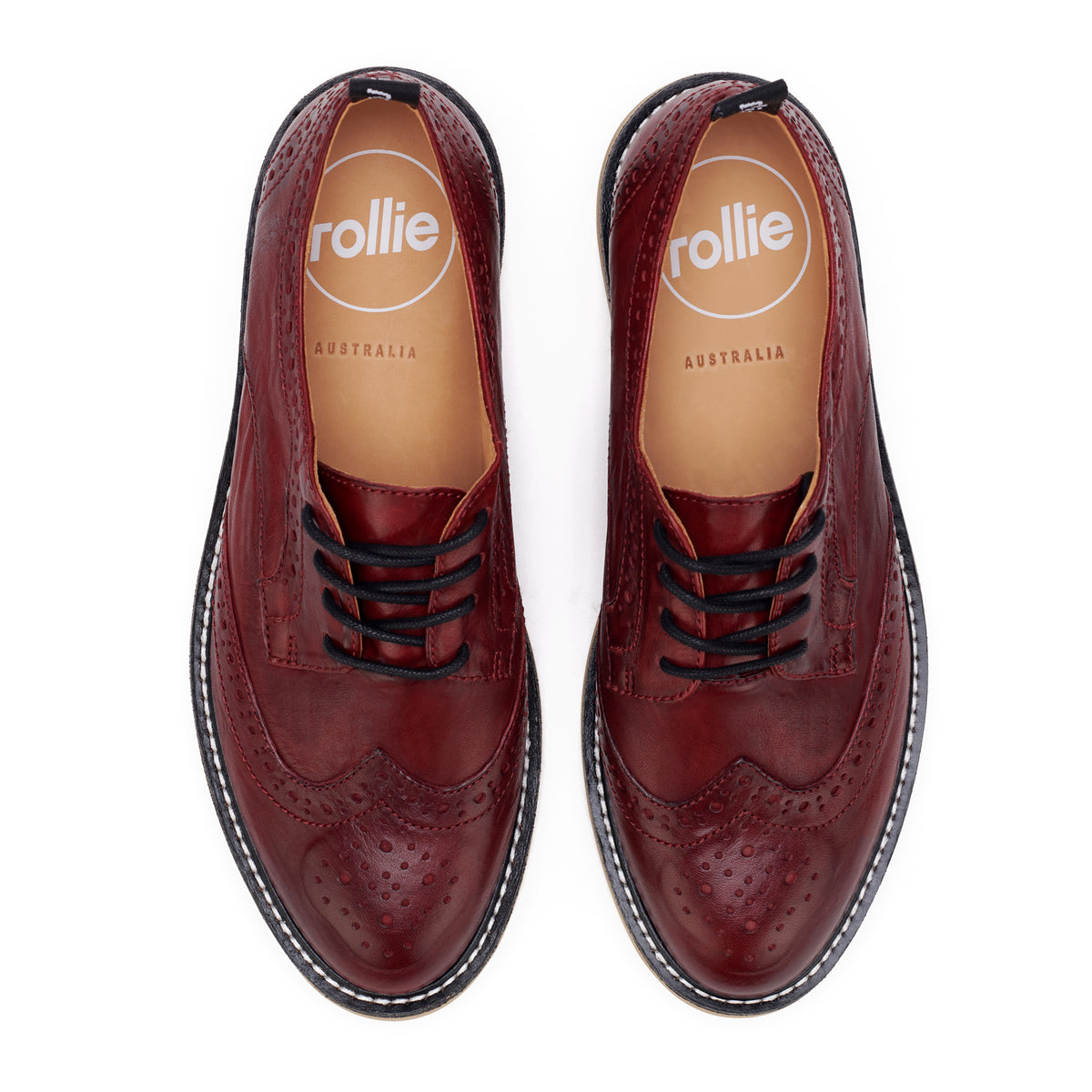 Brogue Rise Vintage Dark Red/Latte