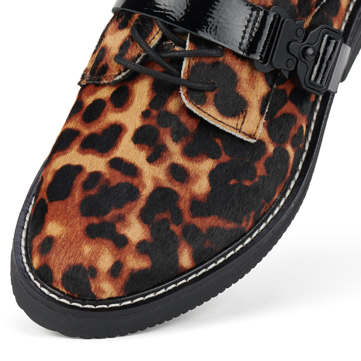 Derby Rise Strap Dark Camel Leopard/Black