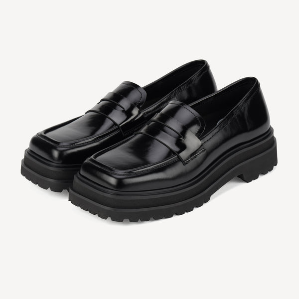 Loafer Step Square Toe Black Patent